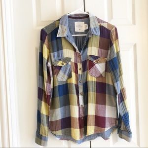 H&M Plaid Button Up- Size 10